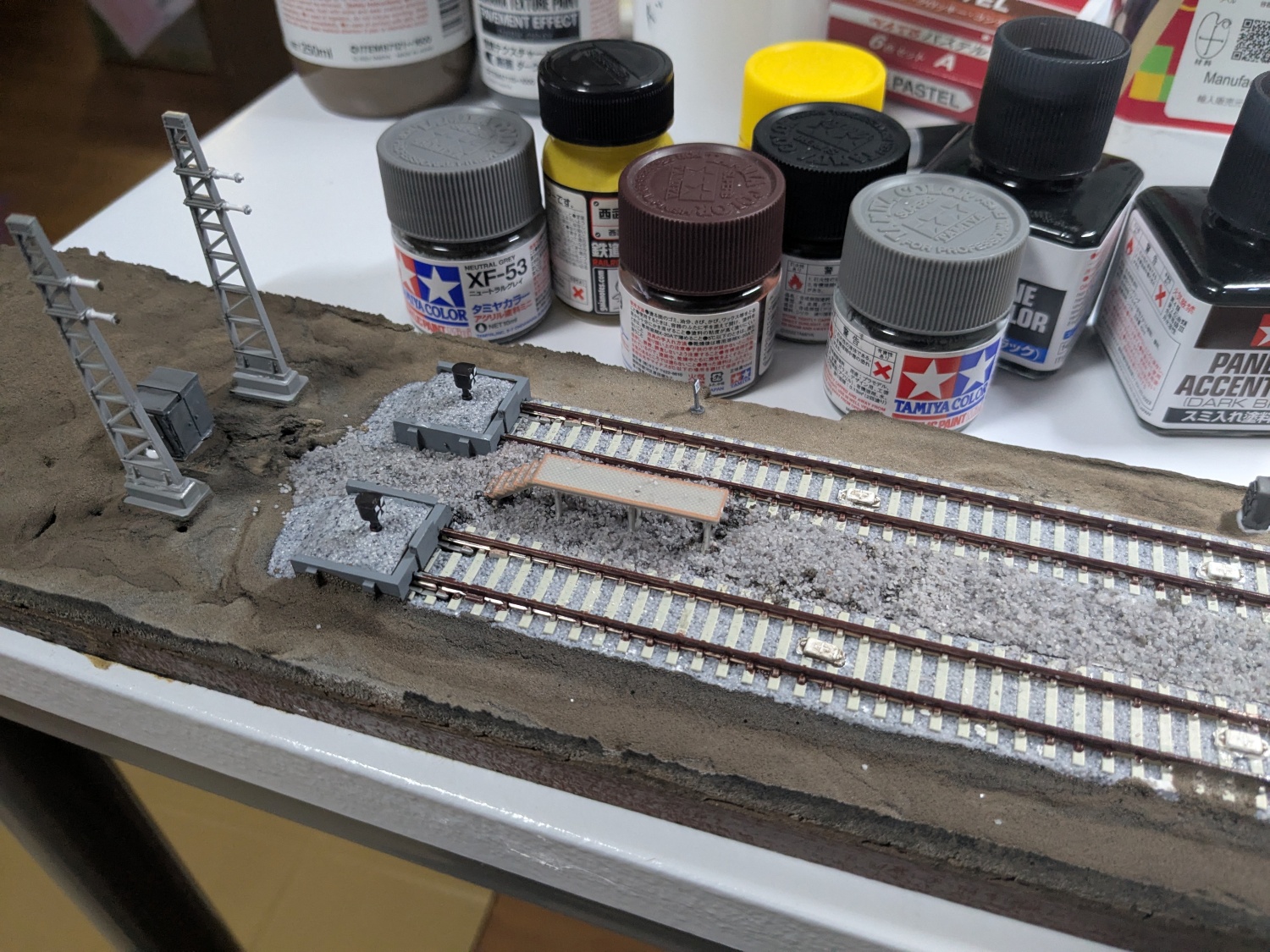 情景の基礎となる地面を作っている途中の写真